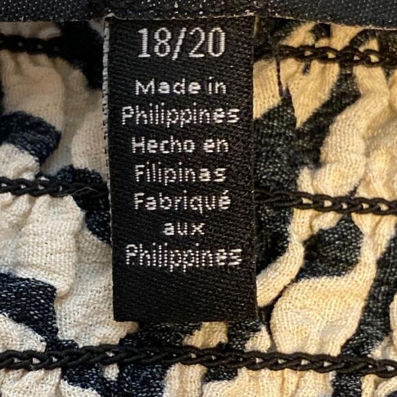 ELOQUII Element Smocked Top Plus Sz 18/20 Animal Print Crop Balloon Sleeve - Picture 8 of 11